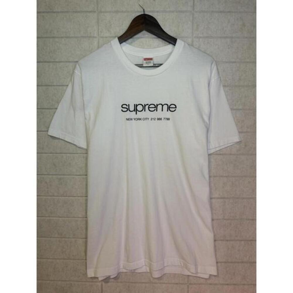Supreme Shop Tee White Cotton Graphic T-Shirt Mens Large